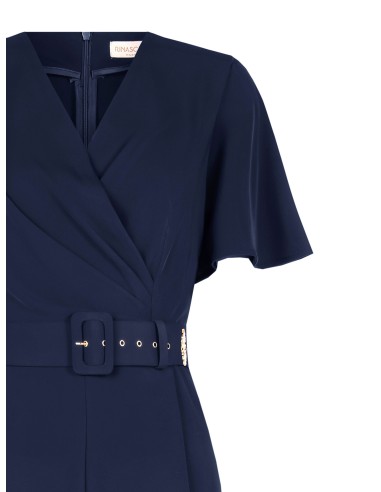 Costume une pièce fluide avec ceinture rigide coordonnée et encolure croisée Rinascimento