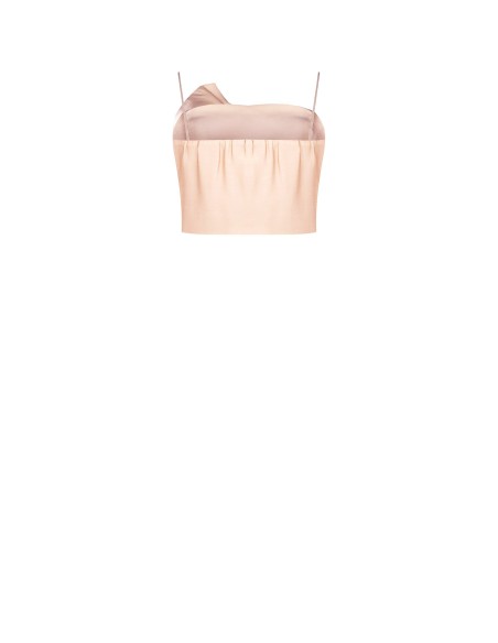 Crop top corset en viscose irisée avec coques Renaissance