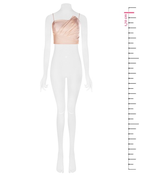 Crop top corset en viscose irisée avec coques Renaissance