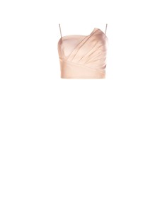 Korset-crop top van iriserende viscose met renaissancecups