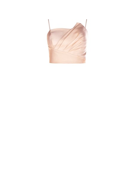 Crop top corset en viscose irisée avec coques Renaissance