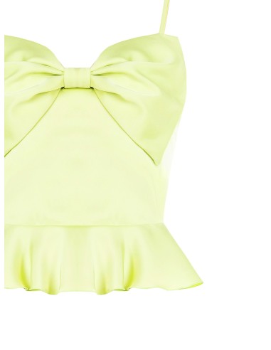 Crop top en satin avec maxi nœud Rinascimento