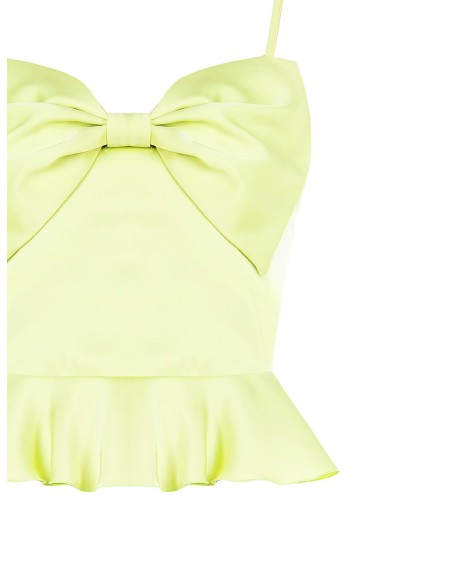 Cropped top van satijn met grote strik van Rinascimento