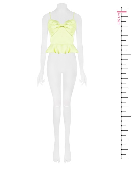 Crop top en satin avec maxi nœud Rinascimento