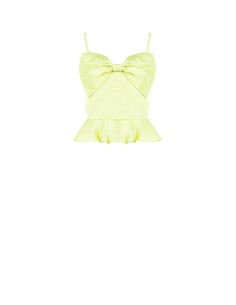 Cropped top van satijn met grote strik van Rinascimento
