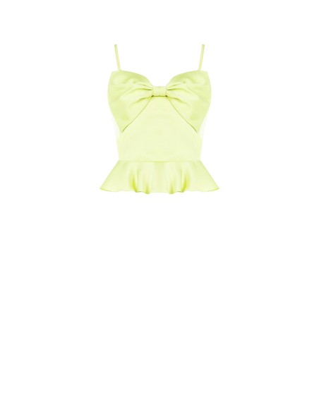 Cropped top van satijn met grote strik van Rinascimento