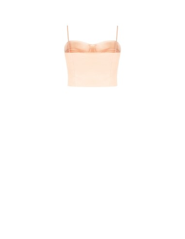 Crop-top bustier en satin Rinascimento