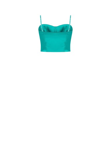 Crop-top bustier en satin Rinascimento