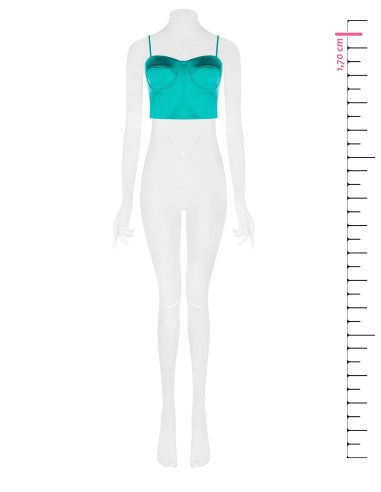Crop-top bustier en satin Rinascimento