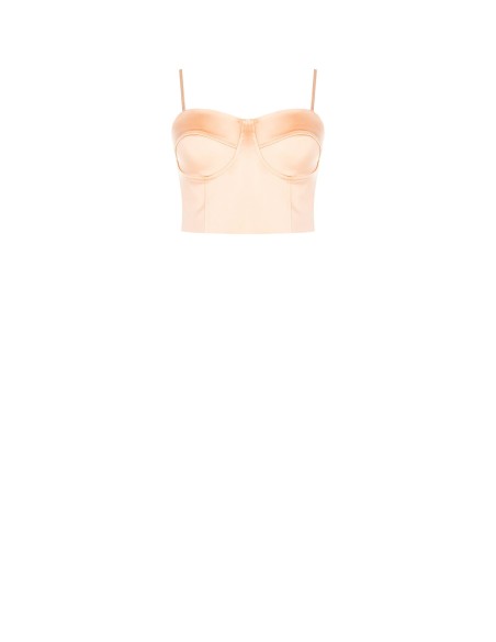 Crop-top bustier en satin Rinascimento