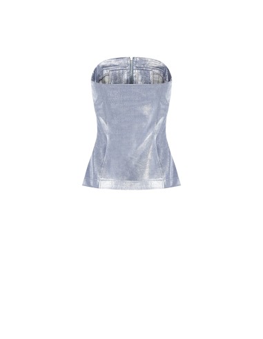 Top corset en denim laminé Rinascimento