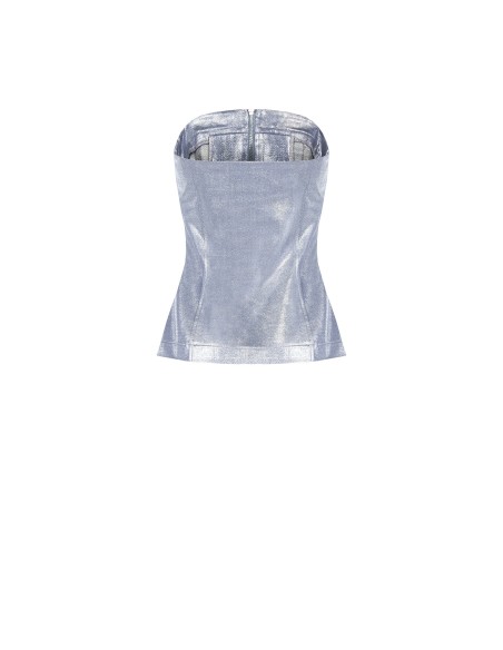 Denim corsettop met laminaatfinish Rinascimento