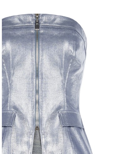 Denim corsettop met laminaatfinish Rinascimento