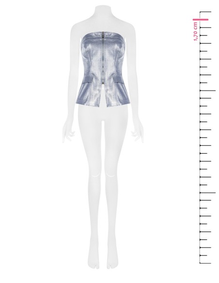 Top corset en denim laminé Rinascimento