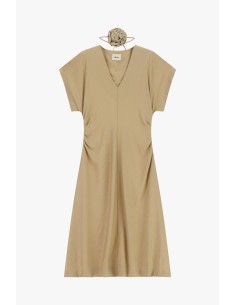 Midi-jurk met zijwaartse drapering en V-hals Dixie 2