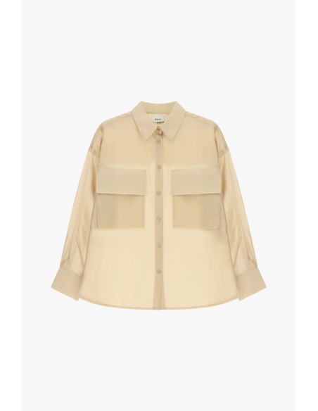 Chemise transparente avec poches avant surdimensionnées Dixie