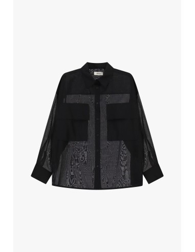 Chemise transparente avec poches avant surdimensionnées Dixie