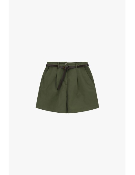 Short à coupe régulière avec pinces et ceinture étroite Dixie