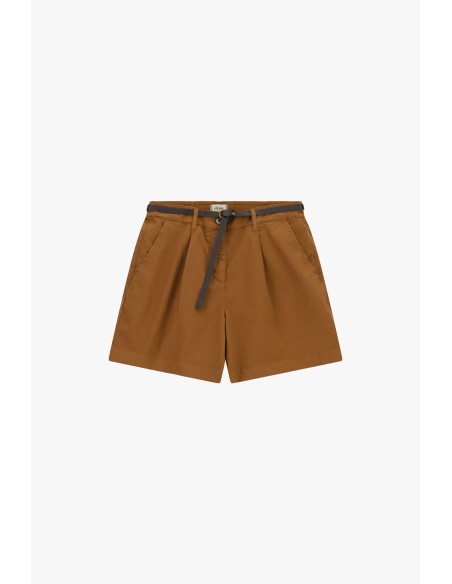 Short à coupe régulière avec pinces et ceinture étroite Dixie