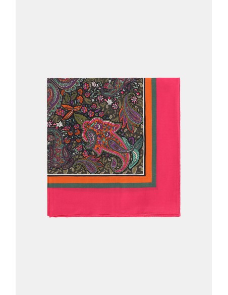 Vierkante sjaal met paisleydessin en contrasterende rand van Dixie