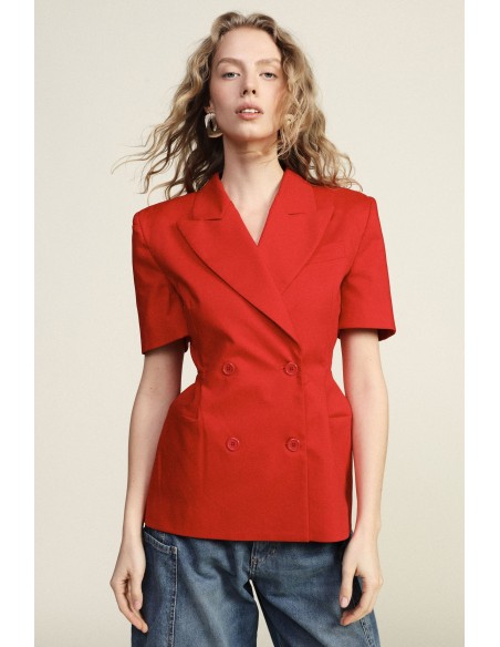 Dixie Tailored Short Sleeve Double Breasted Blazer