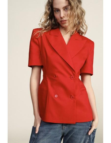 Dixie Tailored Short Sleeve Double Breasted Blazer