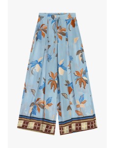 Dixie Palazzo-broek met fantasieprint, hoge taille en trekkoord 2