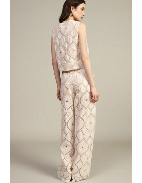 Pantalon brodé Palace avec poches plaquées Dixie