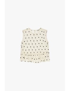 Top sans manches à volants et à pois Dixie
