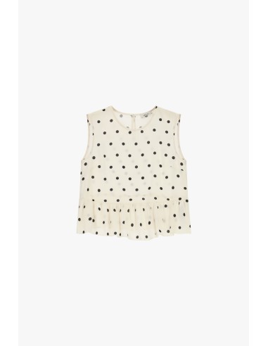 Top sans manches à volants et à pois Dixie