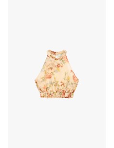 Cropped top met bloemenprint en elastiek Dixie