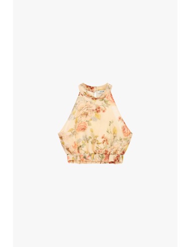 Cropped top met bloemenprint en elastiek Dixie