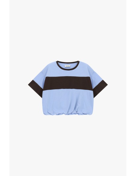 T-shirt à manches courtes avec élastique et maxi bande Dixie