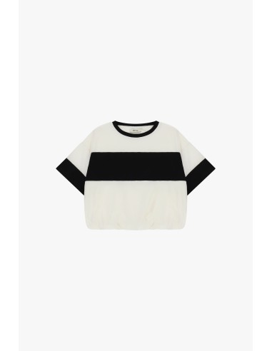 T-shirt à manches courtes avec élastique et maxi bande Dixie