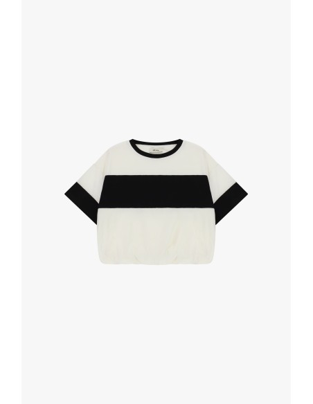 T-shirt à manches courtes avec élastique et maxi bande Dixie