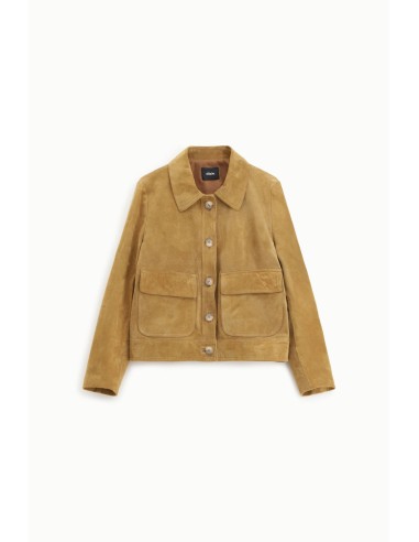 Veste en cuir avec poches avant et boutons Dixie