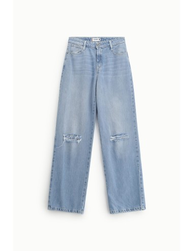 Jean à jambes larges avec déchirure au genou, s’il vous plaît