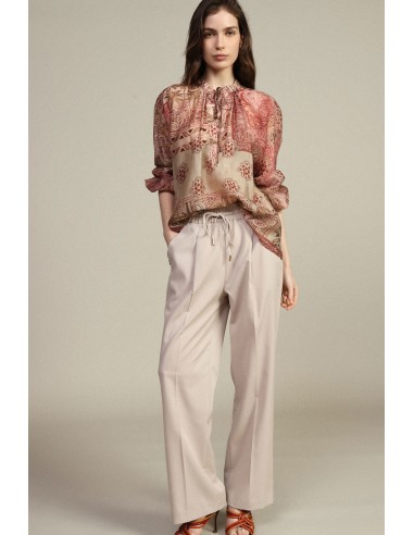 Pantalon palazzo à taille élastiquée avec pinces Dixie