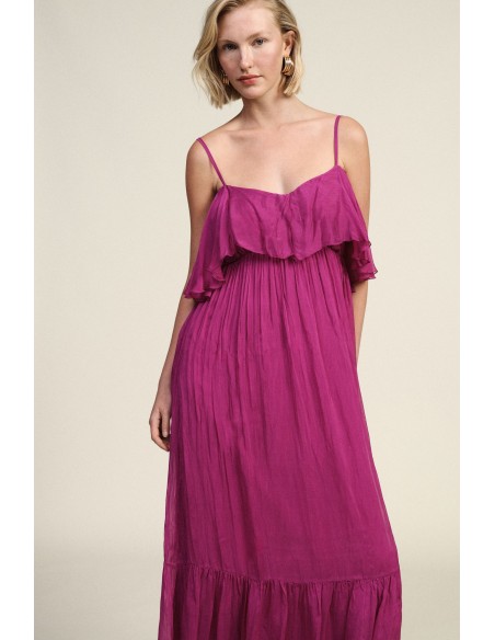 Robe longue à bretelles et à volants Dixie