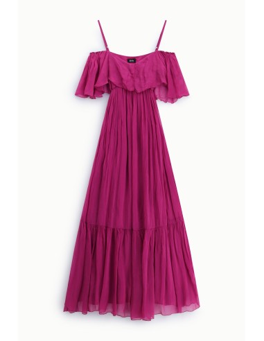 Robe longue à bretelles et à volants Dixie