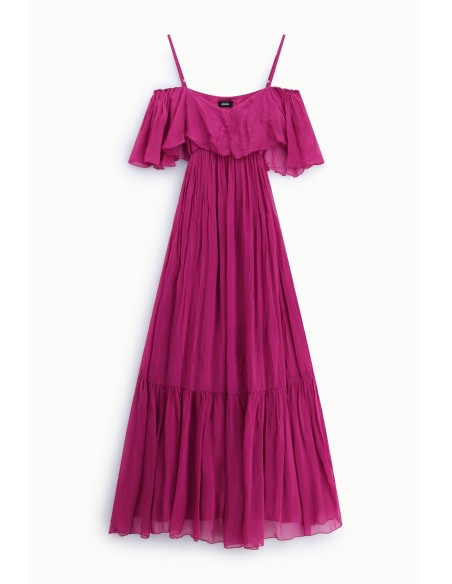 Robe longue à bretelles et à volants Dixie