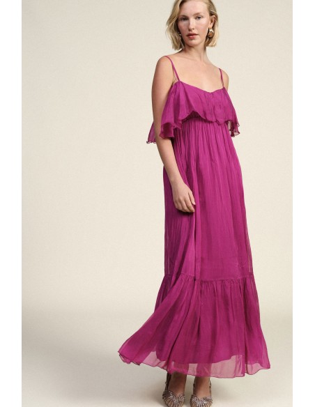 Robe longue à bretelles et à volants Dixie