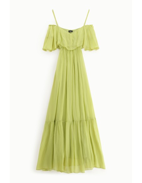 Robe longue à bretelles et à volants Dixie