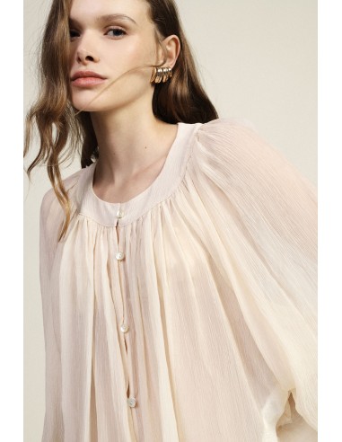 Wijde blouse met pofmouwen en strikken Dixie