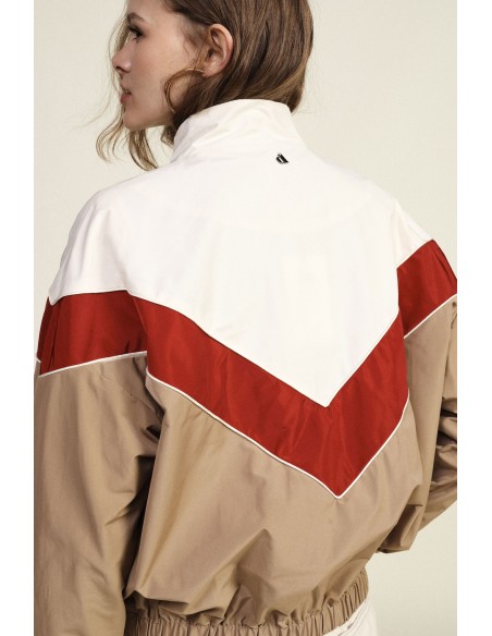 Bomber zippé à motif géométrique et poignets élastiqués Dixie
