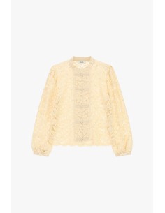 Dixie kanten blouse met lange mouwen en knoopdetails 2