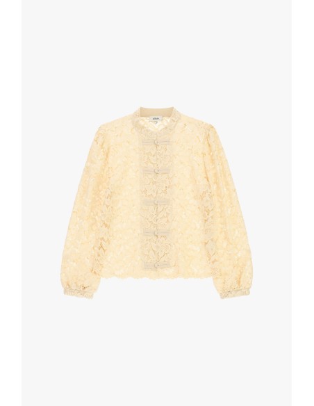 Blouse en dentelle à manches longues avec détails noués Dixie