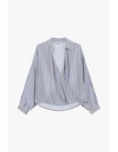 Gestreepte overslagblouse met klassieke kraag Dixie
