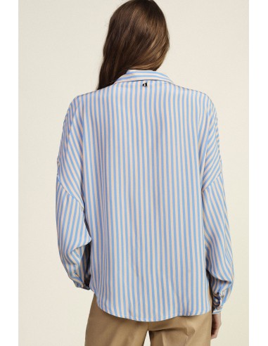 Blouse rayée croisée à col classique Dixie