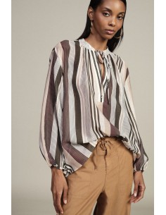 Blouse ample à rayures et à manches longues Dixie